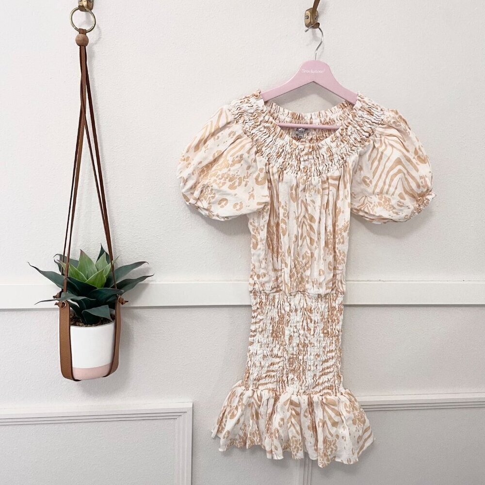 Sabo Luxe Camari Linen Dress Floral Short Sleeve Size XS - Picture 2 of 6